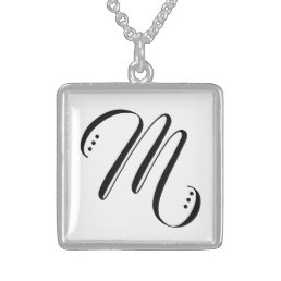 Initial Letter M Monogram Necklace