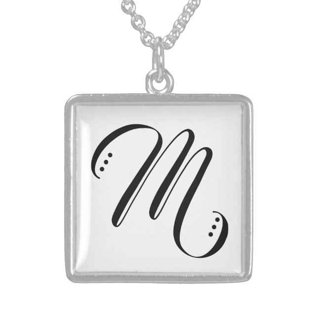 Initial Letter M Monogram Necklace (Front)