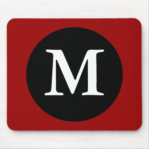 Initial Letter M Mousepad  Red and Black