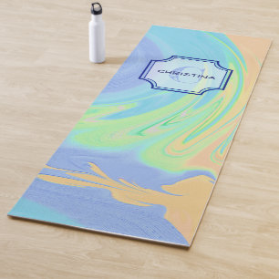 Initial Letter Monogram and Name Paint Swirl Yoga Mat