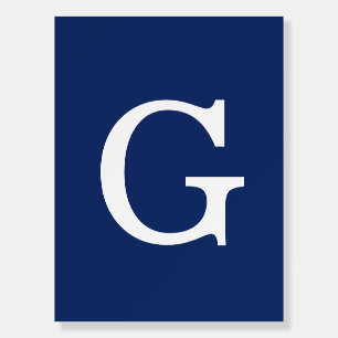 Initial Letter Monogram Blue White Plain Simple Foam Board