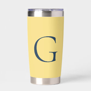 Initial Letter Monogram Jasmine Slate Grey Plain Insulated Tumbler