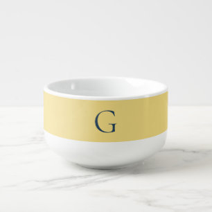 Initial Letter Monogram Jasmine Slate Grey Plain Soup Mug