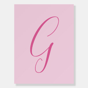 Initial Letter Monogram Light Pink Plain Chic Foam Board