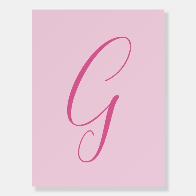 Initial Letter Monogram Light Pink Plain Chic Foam Board (Front)