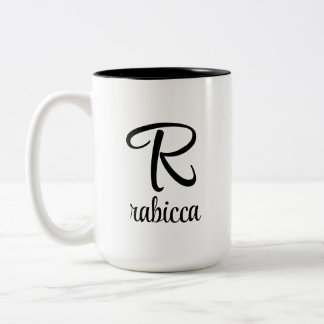 initial letter monogram logo yellow coffee mug