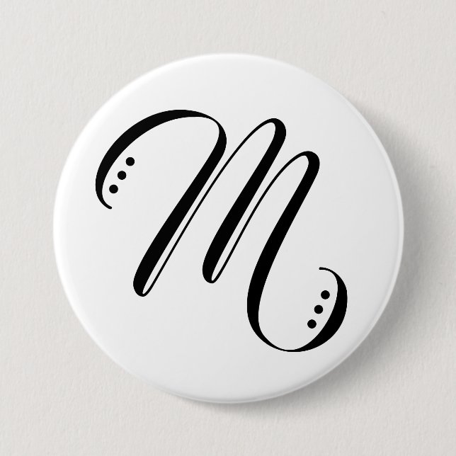 Initial Letter Monogram Modern  Button (Front)