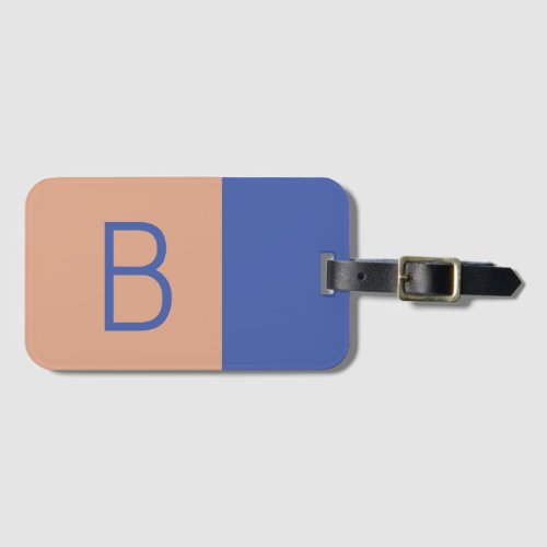 Initial Letter Monogram Modern Colorblock Luggage Tag