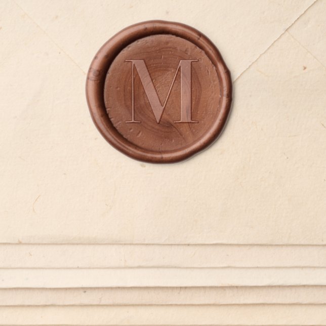 Initial Letter Monogram Modern Minimal Elegant Wax Seal Sticker (Front)