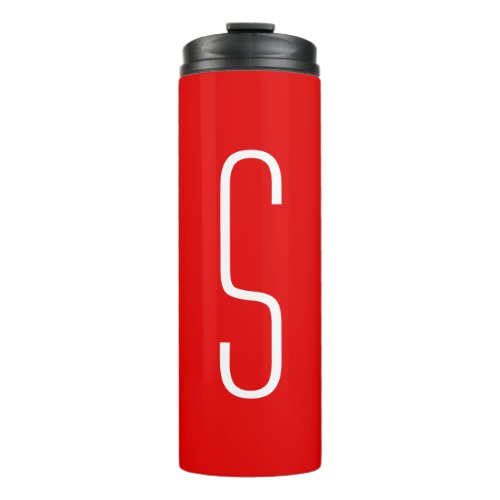 Initial Letter Monogram Modern Red White Thermal Tumbler