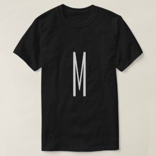 Initial Letter Monogram Modern Style Black & White T-Shirt
