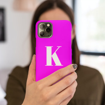 Initial Letter | Monogram Modern Style Magenta  Iphone 13 Pro Case by HasCreations at Zazzle