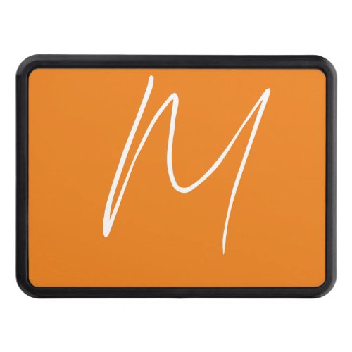 Initial Letter Monogram Modern Style Orange White Hitch Cover