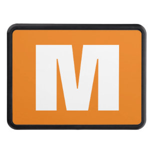 Initial Letter Monogram Modern Style Orange White Hitch Cover