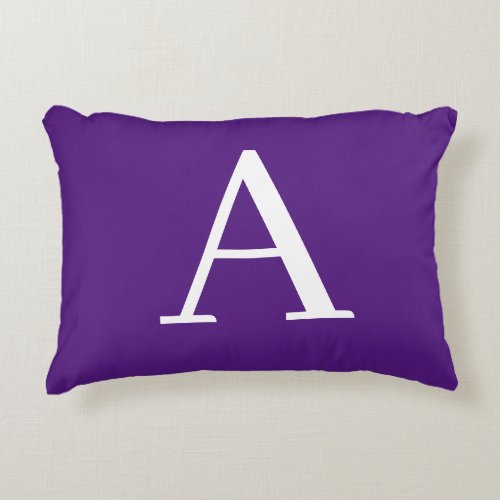 Initial Letter Monogram Modern Style Purple Accent Pillow