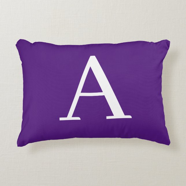 Initial Letter Monogram Modern Style Purple Accent Pillow (Front)