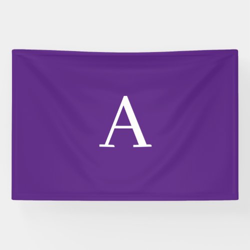 Initial Letter Monogram Modern Style Purple Banner