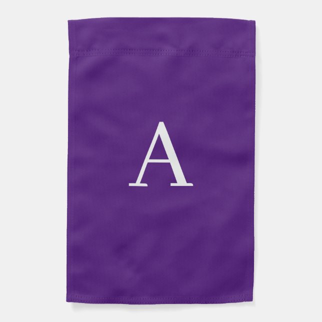 Initial Letter Monogram Modern Style Purple Blue Garden Flag (Front)