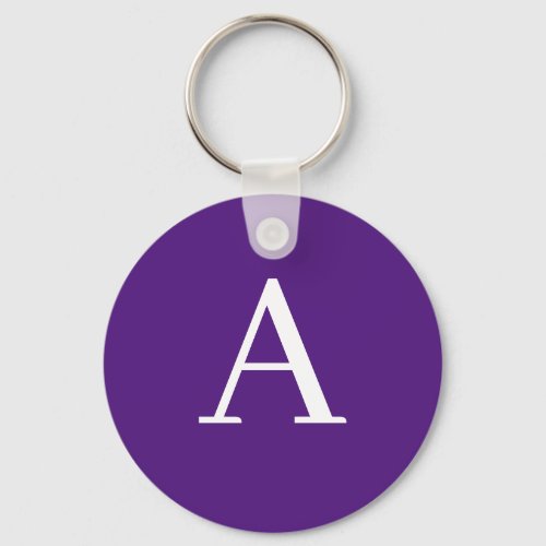 Initial Letter Monogram Modern Style Purple  Blue Keychain