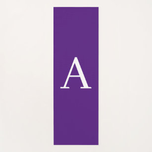 Initial Letter Monogram Modern Style Purple Blue Yoga Mat