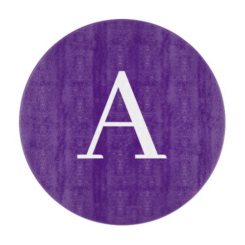 Initial Letter Monogram Modern Style Purple Cutting Board