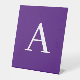 Initial Letter Monogram Modern Style Purple Pedestal Sign