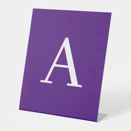 Initial Letter Monogram Modern Style Purple Pedestal Sign