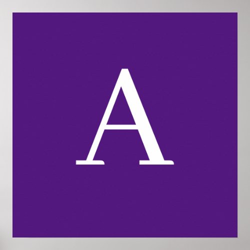 Initial Letter Monogram Modern Style Purple Poster