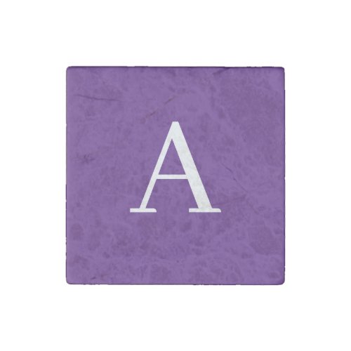 Initial Letter Monogram Modern Style Purple Stone Magnet