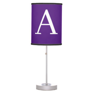 Initial Letter Monogram Modern Style Purple Table Lamp