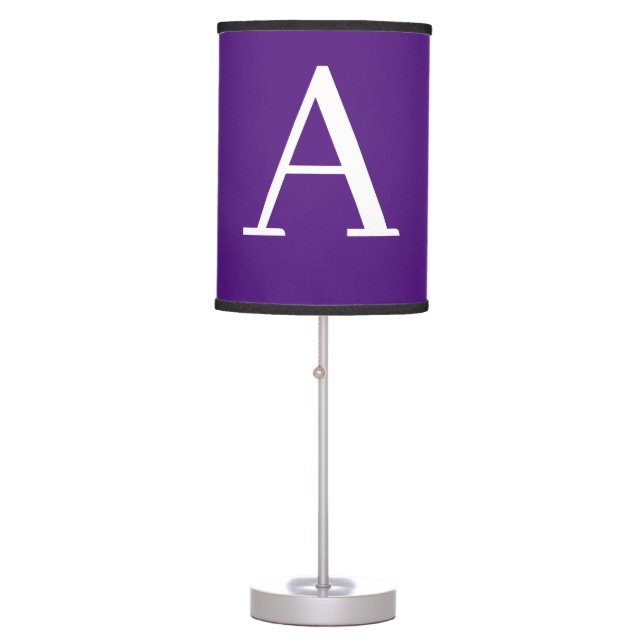 Initial Letter Monogram Modern Style Purple Table Lamp (Front)