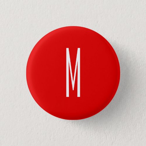 Initial Letter Monogram Modern Style Red White Button