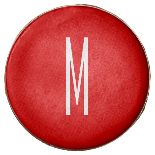 Initial Letter Monogram Modern Style Red White Chocolate Covered Oreo