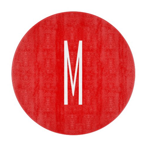 Initial Letter Monogram Modern Style Red White Cutting Board