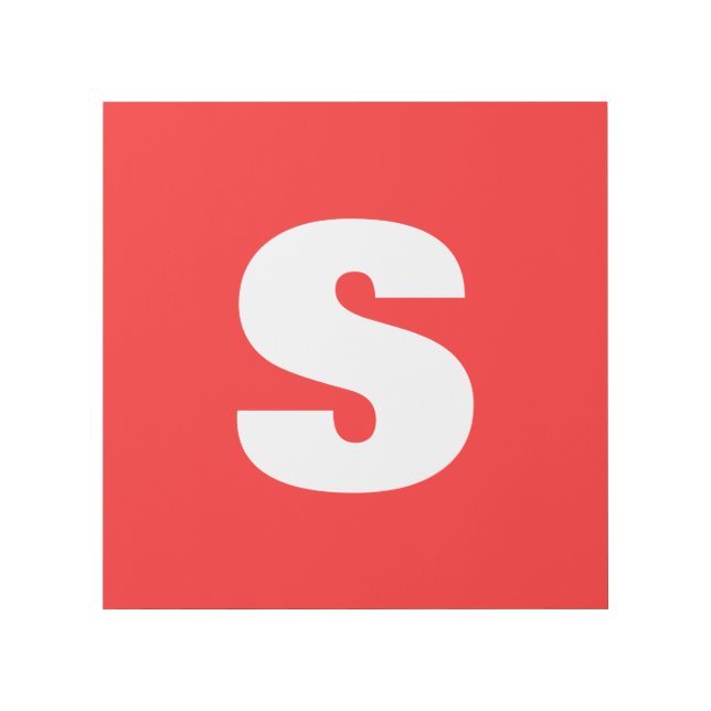 Initial Letter Monogram Modern Style Red White Gallery Wrap (Front)