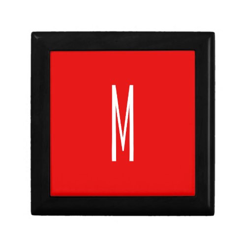 Initial Letter Monogram Modern Style Red White Gift Box