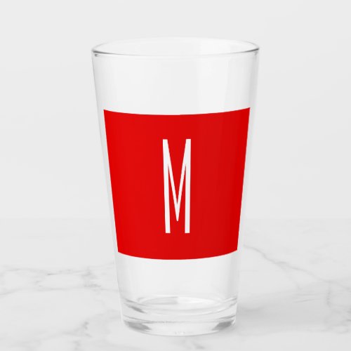 Initial Letter Monogram Modern Style Red White Glass