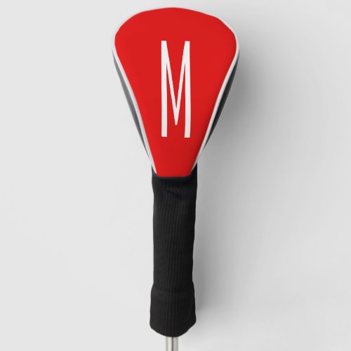 Initial Letter Monogram Modern Style Red White Golf Head Cover