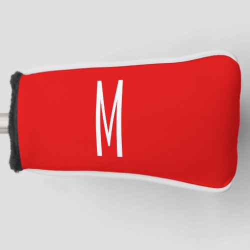 Initial Letter Monogram Modern Style Red White Golf Head Cover