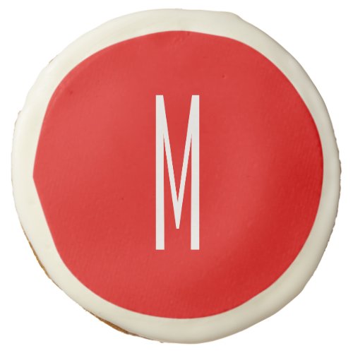 Initial Letter Monogram Modern Style Red White Sugar Cookie