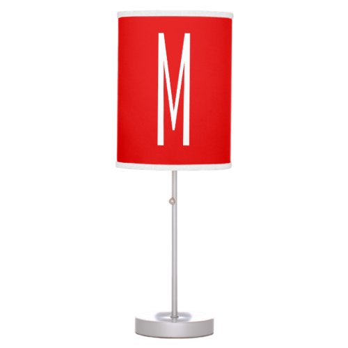 Initial Letter Monogram Modern Style Red White Table Lamp
