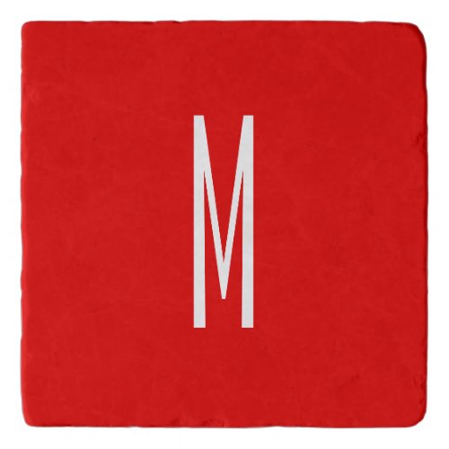 Initial Letter Monogram Modern Style Red White Trivet