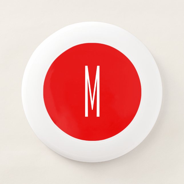 Initial Letter Monogram Modern Style Red White Wham-O Frisbee (Front)