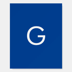 Initial Letter Monogram Modern Stylish Blue Foam Board