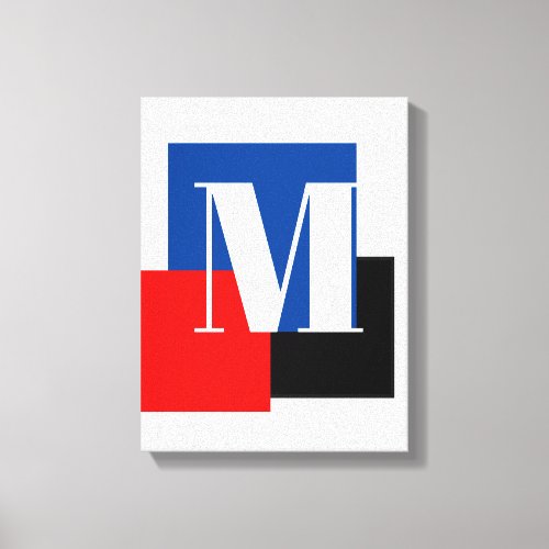 Initial Letter Monogram Modern Stylish Canvas Print