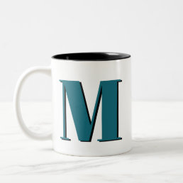 Initial Letter | Monogram Modern Stylish Cool Two-Tone Coffee Mug