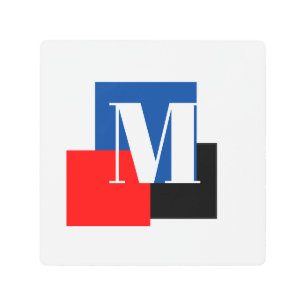 Initial Letter Monogram Modern Stylish Metal Print