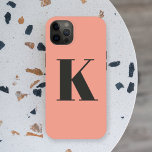 Initial Letter | Monogram Modern Stylish Peach iPhone 15 Case<br><div class="desc">Simple,  stylish custom initial letter monogram phone case in modern minimalist typography in dark gray on peach pink. A perfect custom gift or accessory with a personal touch!</div>