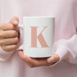 Initial Letter | Monogram Modern Stylish Peach Coffee Mug<br><div class="desc">Simple,  stylish custom initial letter monogram coffee mug in modern minimalist typography in peach pink. A perfect custom gift or accessory with a personal touch!</div>