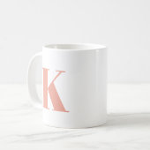 Initial Letter | Monogram Modern Stylish Peach Coffee Mug (Front Left)
